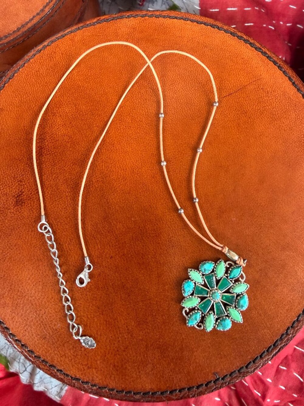 Silpada Kaleidoscope Necklace N2873 18-20" Sterling Silver Turquoise Agate